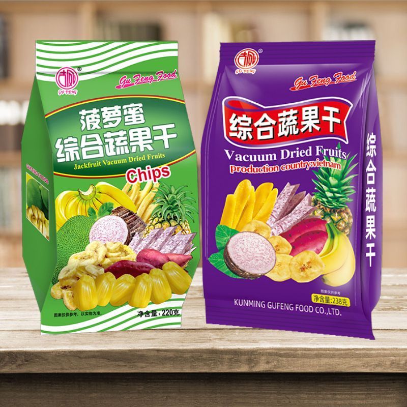 菠萝蜜脆片猕猴桃干水果干苹果混合果蔬脆片综合果蔬脆休闲零食20260324Pineapple Chips, Kiwi Dried Fruit, Apple Mixed Fruit and Vegeta