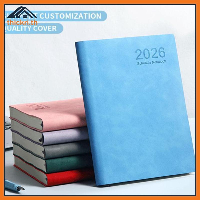 TT 1 ชิ้นปกหนัง PU ตารางวางแผน Notepad Thi กระดาษ A5 2026 365-Day ตารางโน้ตบุ๊คริบบิ้นบุ๊คมาร์ค PL