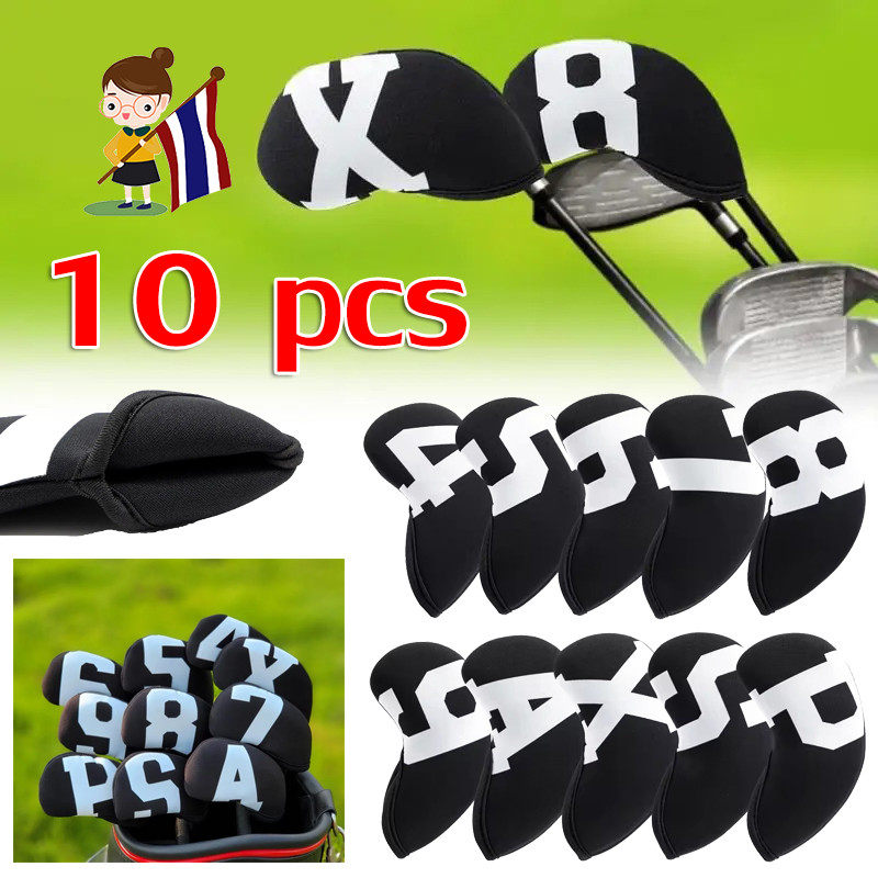 [COD]+Bangkok Ready Stock]GOLF IRON COVER หัวกอล์ฟเหล็กเซ็ทคลุมเตียง 4/5/6/7/8/9/A/P/S/X 10PCS กันน้