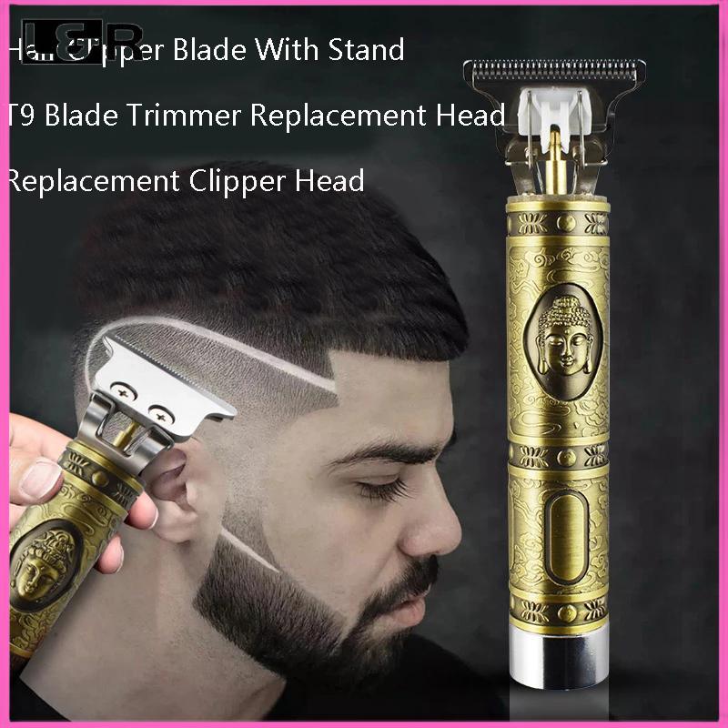 L&R T-Shaped Hair Clipper Blade พร้อมขาตั้ง T9 ใบมีด Trimmer เปลี่ยน Clipper Head Nice