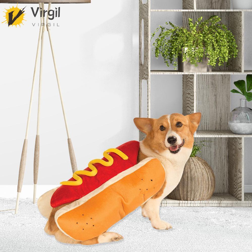 [Virgil.th] Hot Dog Pet Dog Clothes Puppy Funny Dachshund Sausage Costume Winter Warm Outfit Festiva