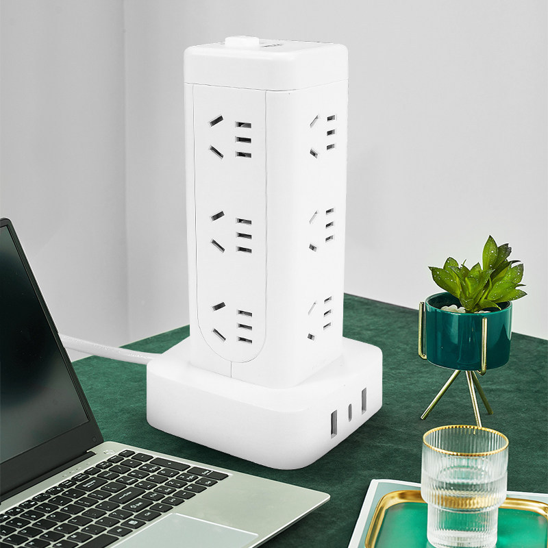 เหยื่อปลั๊ก ปลั๊ก 3 ตา Delixi ซ็อกเก็ตแนวตั้งคอมพิวเตอร์ซ็อกเก็ตแนวตั้ง Multi-Socket Multi-Function 