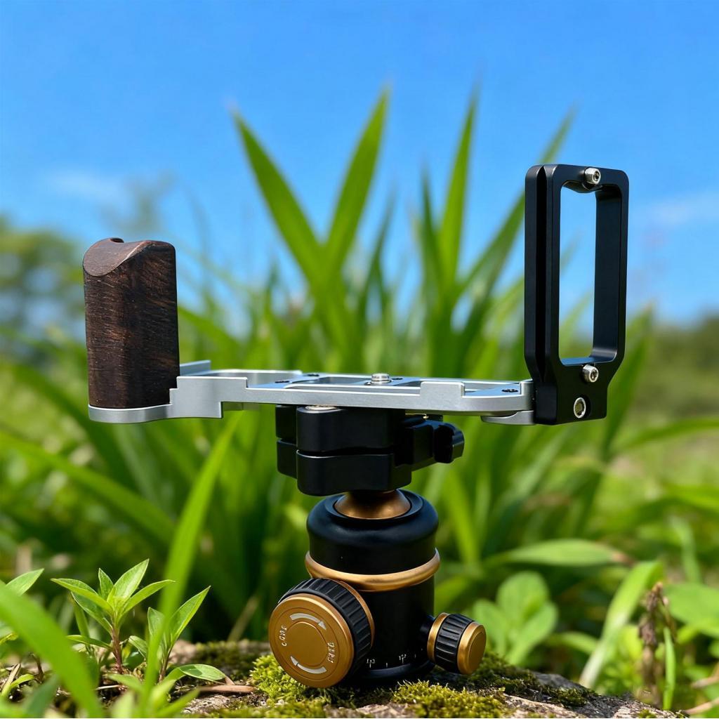 Muswanna-TH Quick Release L Plate Fit สำหรับ Nikon DF Micro กล้อง Blackwood Handle Grip พร้อม 1/4in เกลียวประแจ