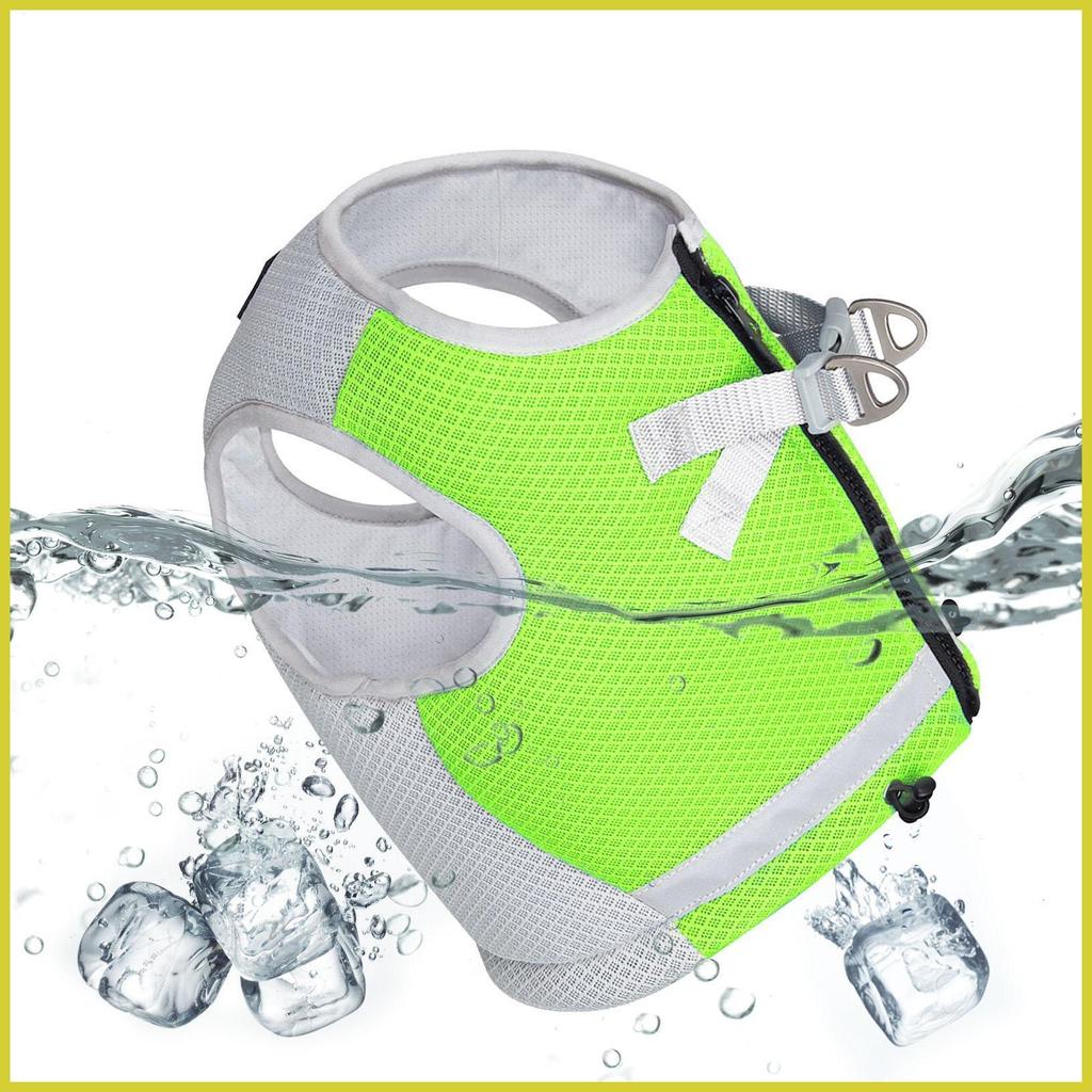 สุนัข Cooling Vest 3 ชั้น Cooling ผ้าสุนัข Cooling Harness ปรับหัวเข็มขัดเสื้อกั๊กสําหรับลูกสุนัขสบา