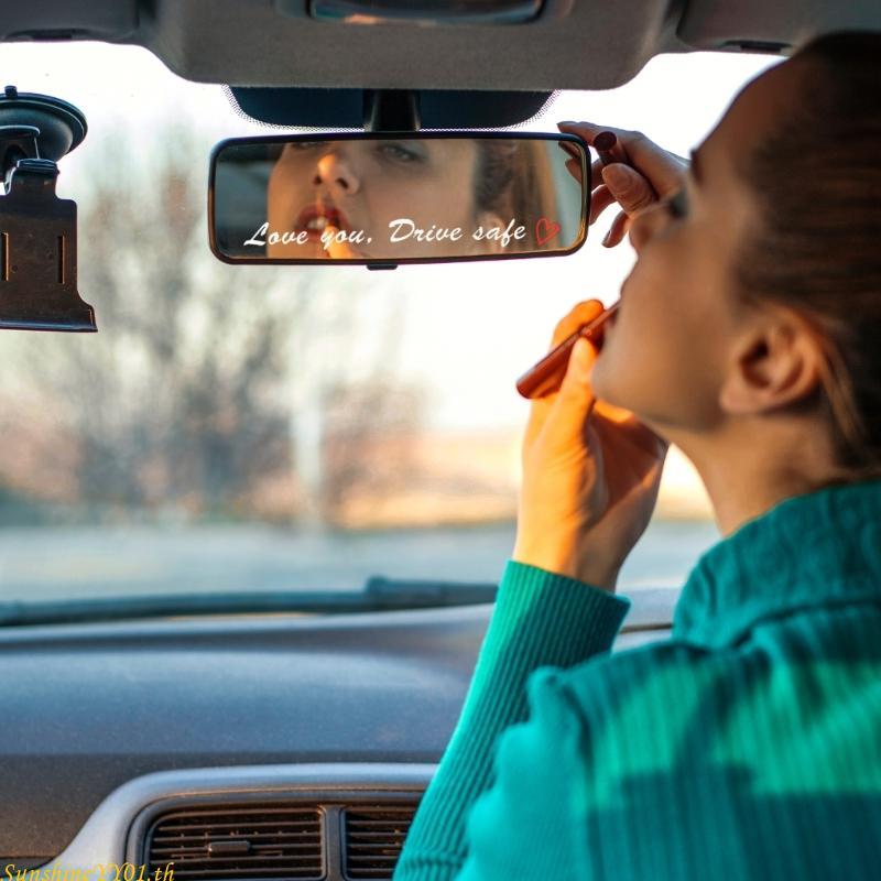 SUN Vanity Mirror Decals Love Drive Safe Sticker Decoratvie for Car Rearview