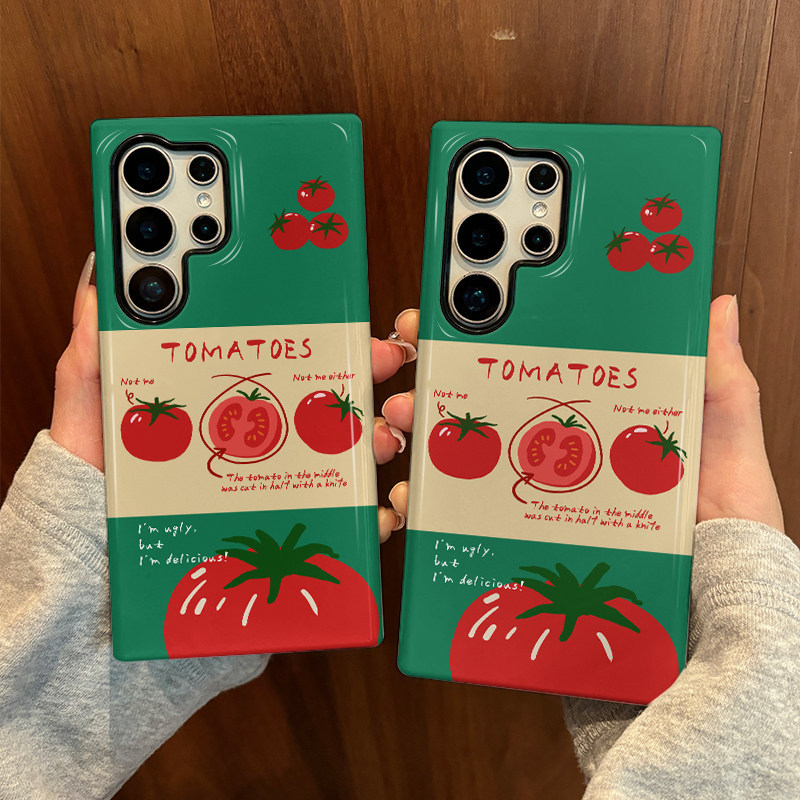 SAMSUNG เคสป้องกันรูปแบบมะเขือเทศสร้างสรรค์เหมาะสําหรับSamsung s26 s26ultra s22u s23 Plus s23FE s24 s25 Plus A55 A56 A36 เคสโทรศัพท์มือถือ