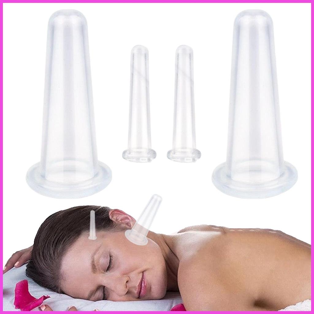 Face Cupping ชุดซิลิโคนสูญญากาศ Cupping ถ้วยแบบพกพา Facial Care เครื่องมือความงามสําหรับการเดินทางเพ