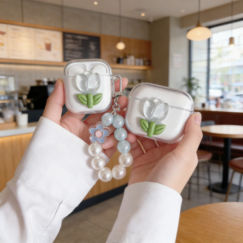 ดอกไม้จี้สําหรับ QCY C50 C30/C30S E10 E20/MeloBuds HT05 N50ANC กรณีซิลิโคนหูฟังสําหรับ QCY C30S