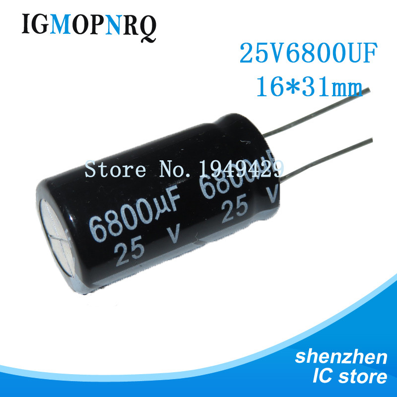 10 ชิ้น/ล็อต 25V6800UF 16*31 อลูมิเนียม Electrolytic Capacitor 16*31 Electrolytic Capacitor 25V 6800