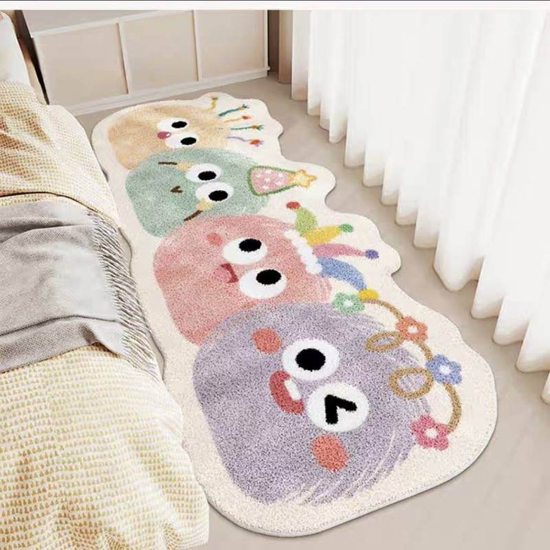 Cartoon Bedside Carpet Bedroom Bedside Cute Plush Foot Mat Children's Room Bed Front Anti-Fall Floor