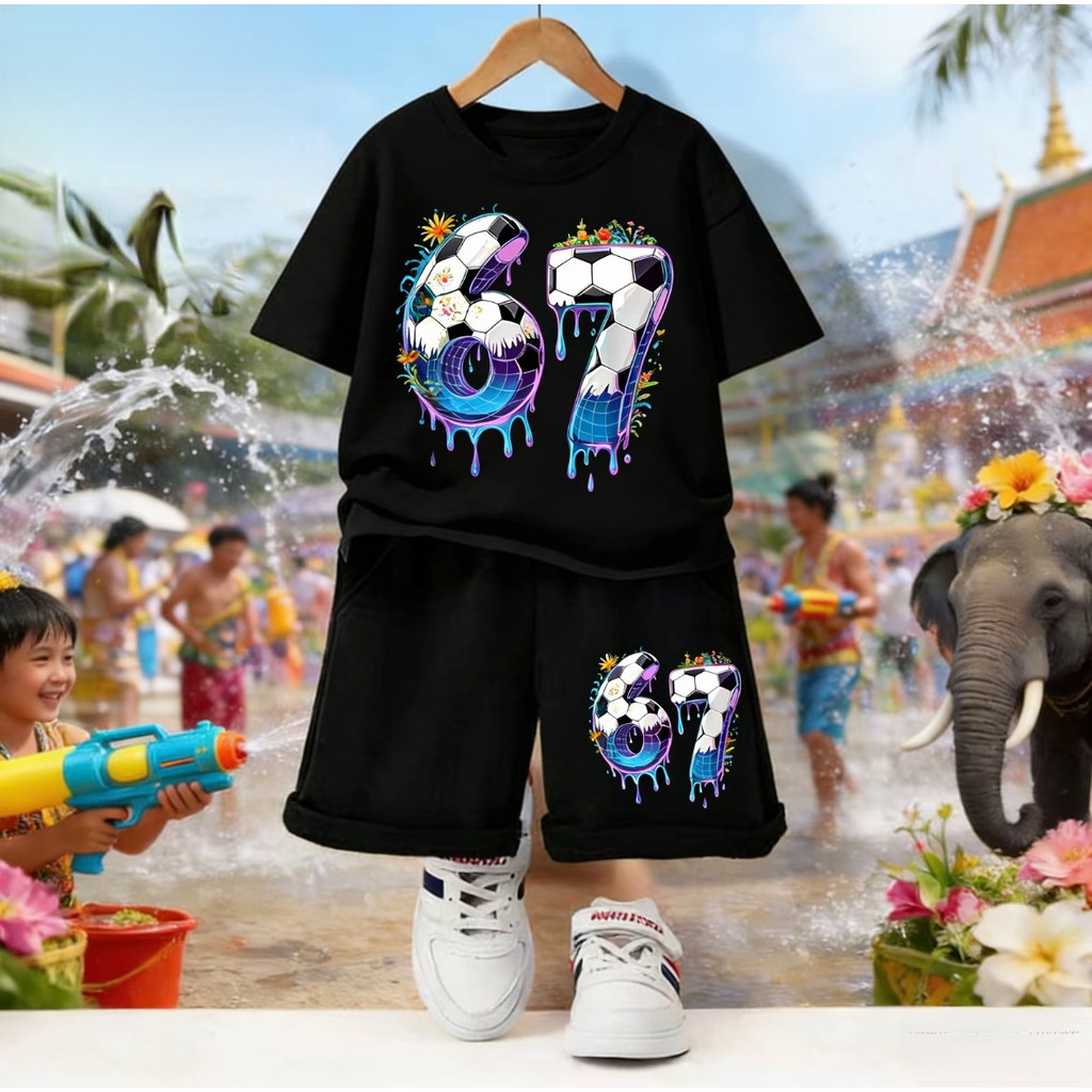 ชุดสูทแขนสั้นลายฟุตบอล ออกแบบใหม่สำหรับเด็กวัย 2-14 ปี แฟชั่นหล่อ