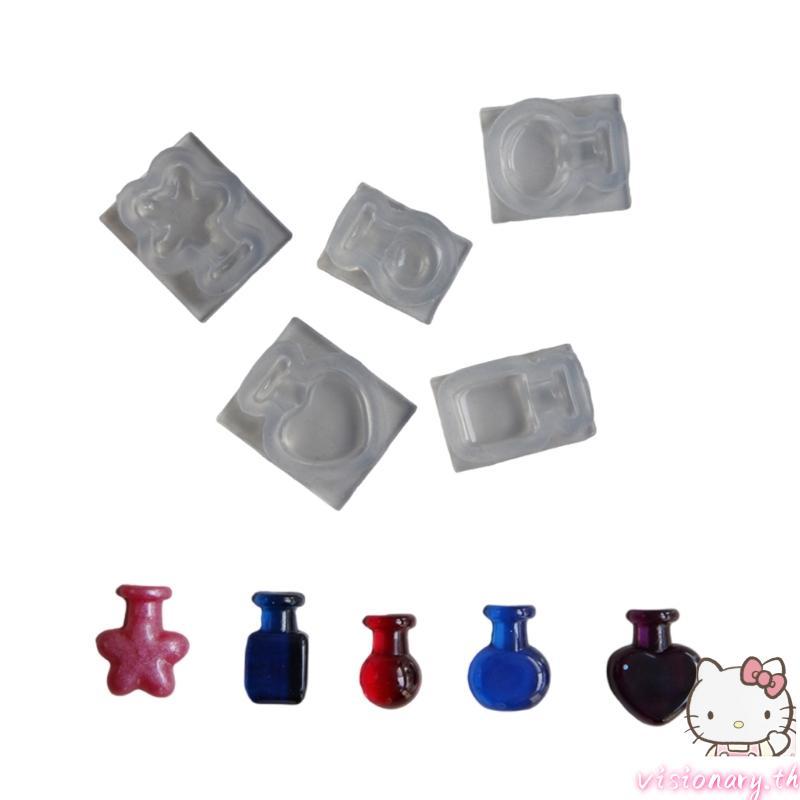 Vision 5PCS ซิลิโคน Handmade แม่พิมพ์ชุด Creative Drift ขวดหัตถกรรมแม่พิมพ์ Easy Demolding Moulds เห