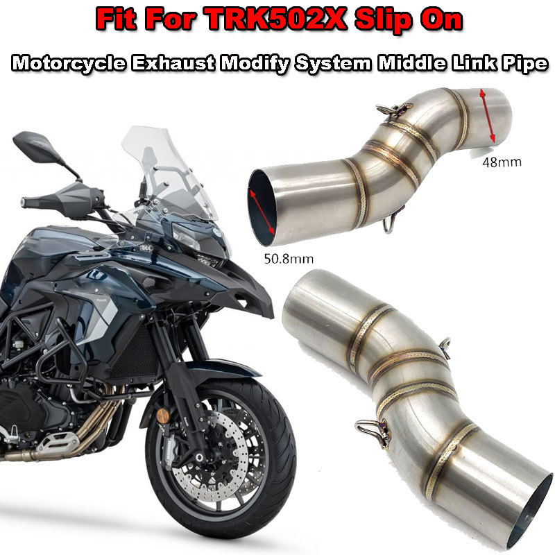 MT ท่อไอเสียแบบสวม TRK502X สำหรับมอเตอร์ไซค์  ชุดดัดแปลงท่อกลาง  ใช้ได้กับ Benelli TRK 502X  ชุดดัดแ