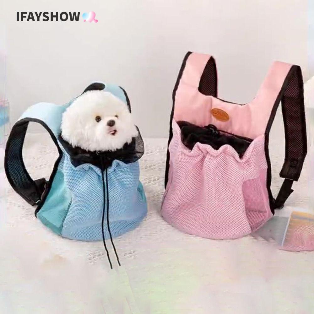 IFAYSHOW กระเป๋าใส่แมว, กระเป๋าเป้สะพายหลังสุนัขผ้าตาข่ายระบายอากาศน้ําหนักเบาแบบพกพาความจุขนาดใหญ่สายสะพายไหล่ปรับได้สัตว์เลี้ยงกระเป๋าสะพายคู่แมว/ลูกสุนัข