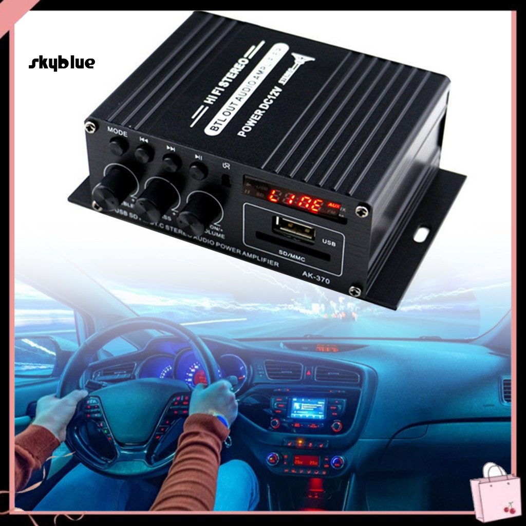 [Sy] AK370 เพาเวอร์แอมป์มัลติฟังก์ชั่นความบิดเบี้ยวต่ําการเชื่อมต่อไร้สายที่รองรับบลูทูธ 12V/220V 2C