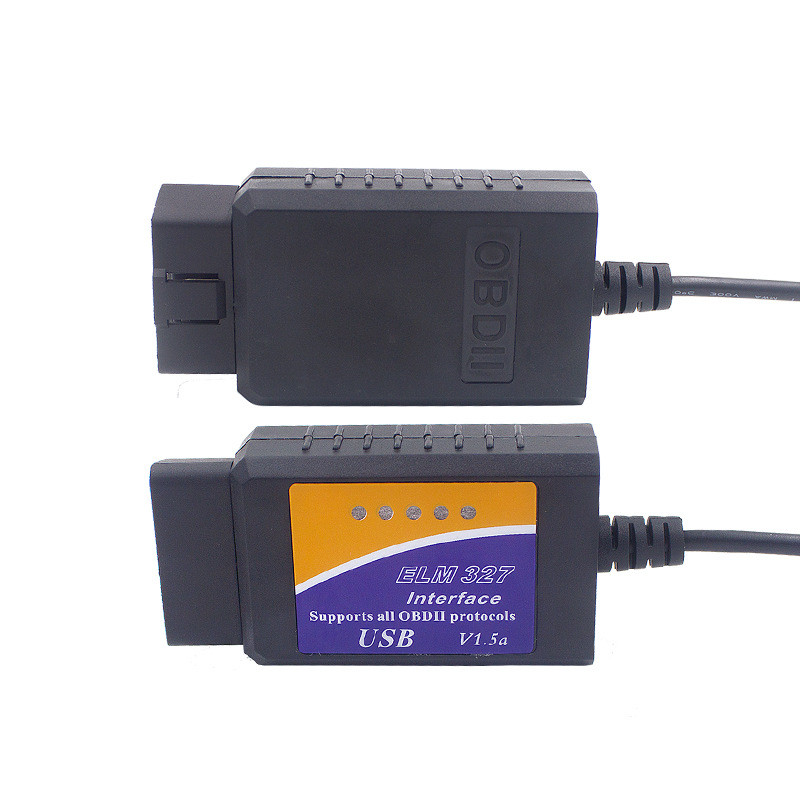 ELM327 USB V1.5 OBD2 เครื่องตรวจจับความผิดพลาดในรถยนต์ OBDII