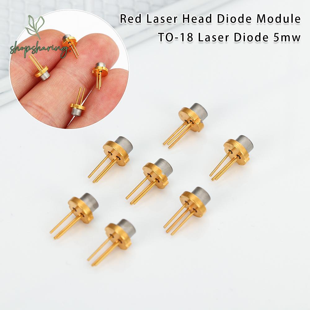 SHOPSHARING 1/2/5/10 ชิ้นหัวเลเซอร์สีแดงคุณภาพสูง 650nm 2.2V 5MW TO-18 เลเซอร์ไดโอด
