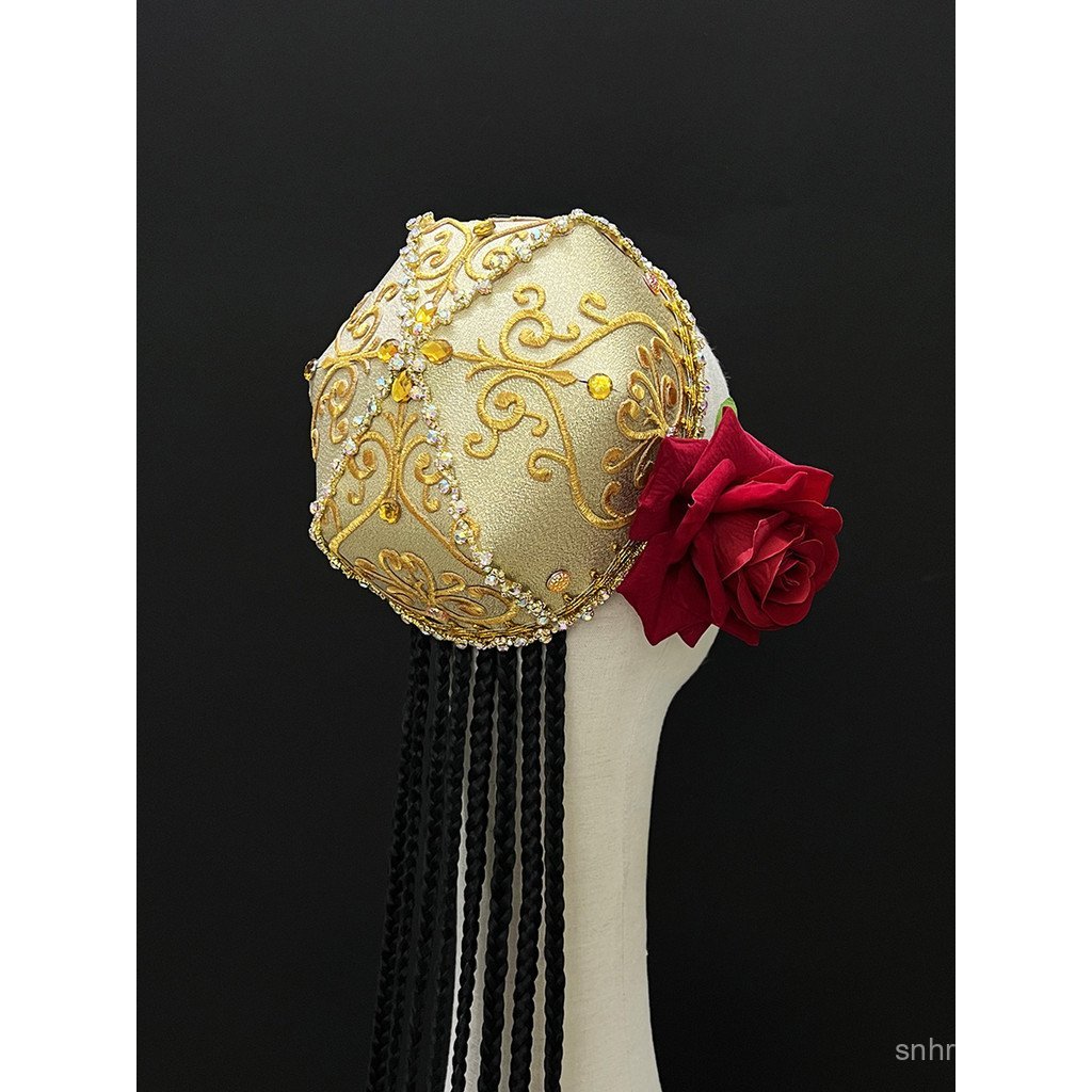 Diamond Small Hat Headdress Xinjiang Dance Weijiang Wig ZQ3P