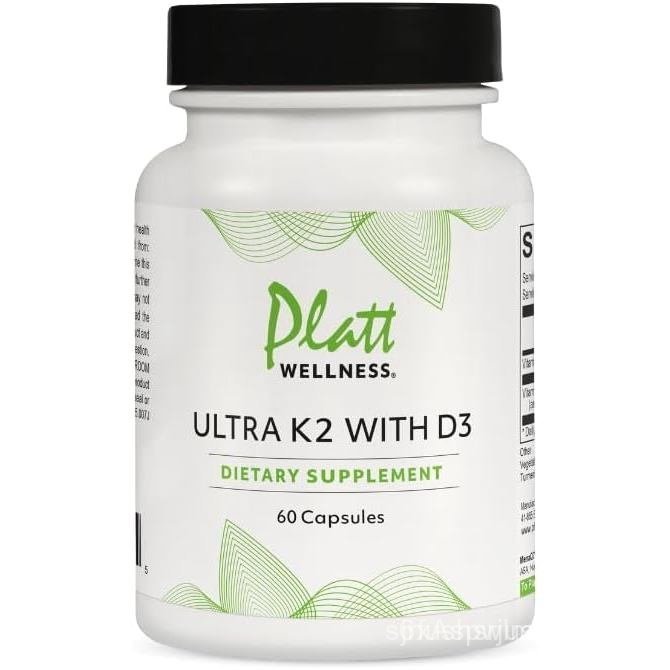 Platt Wellness Ultra K2 with D3 – วิตามิน K2 (MK-7) + อาหารเสริมวิตามิน D3 – 60 แคปซูล