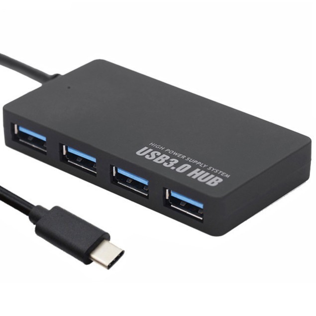 ฮับ USB ประเภท C ถึง 4 พอร์ต USB 3.0 5Gbps Splitter Multiport เพิ่ม USB Slot แล็ปท็อป MacBook PC Plu