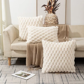 หมอนอิงแต่งบ้าน ขนาด 45x45 cm ผ้ากำมะหยี่ นุ่มฟู Pillow Cover ปลอกหมอน สไตล์มินิมอล