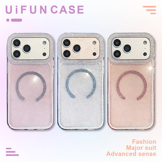 Simple Macaron สี Glitter แม่เหล็กโทรศัพท์มือถือสําหรับ iPhone 17 16 15 14 Pro Max 13 17Pro Anti-Scratch 3 ใน 1 ปกหลัง IMD โปร่งใส Shell