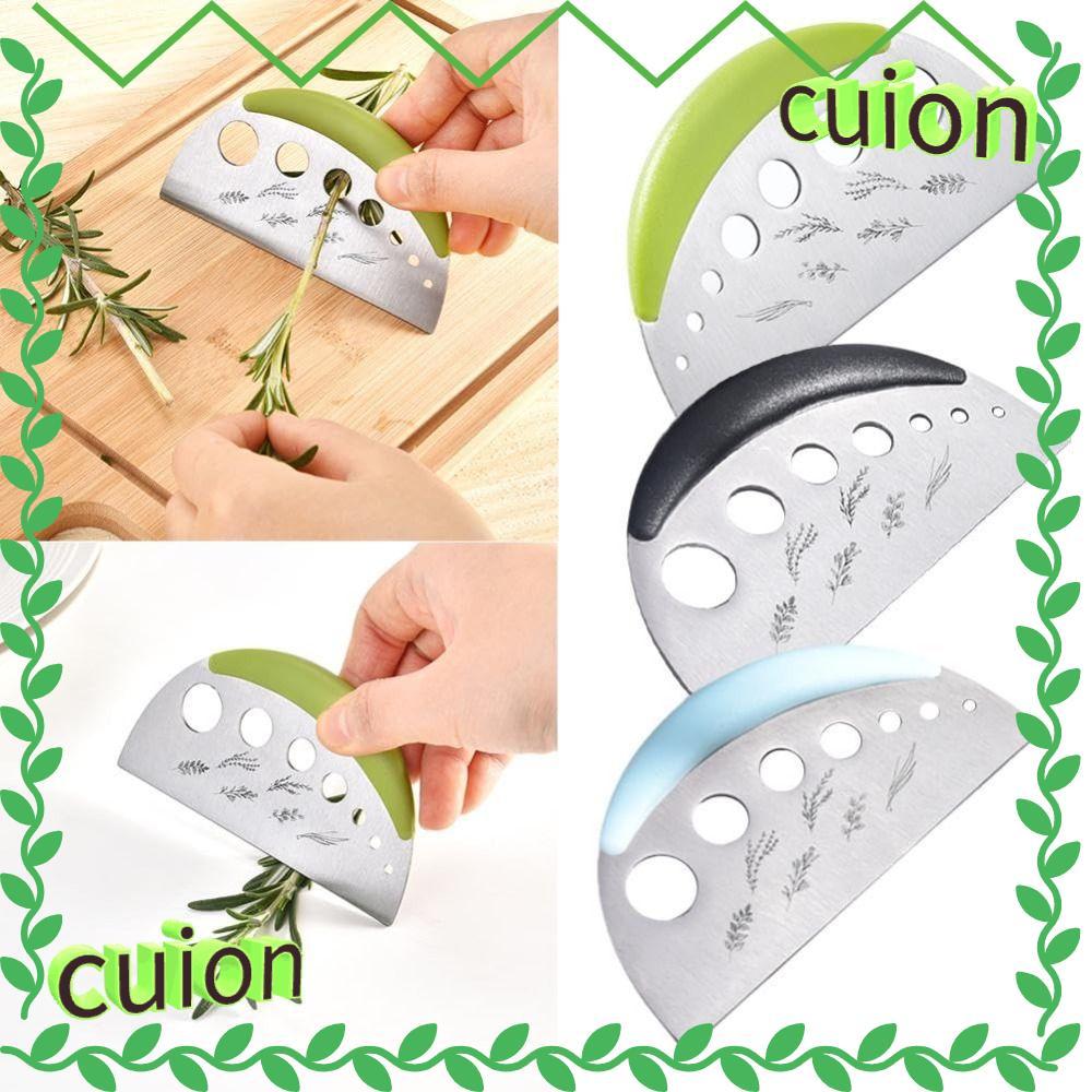 CUION1413 เครื่องตัดสมุนไพร Stripper, สแตนเลส 2 in 1 Vanilla ผัก Greens Leaf Remover, แบบพกพา 7 หลุม