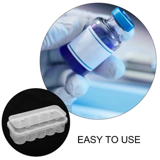 ALLUCK Microtube กล่องเก็บ, Stackable Vial Storage กล่องเปปไทด์พลาสติก 3/5/7/10mL จำนวนช่อง 2 / 10 และ 24 ช่อง
