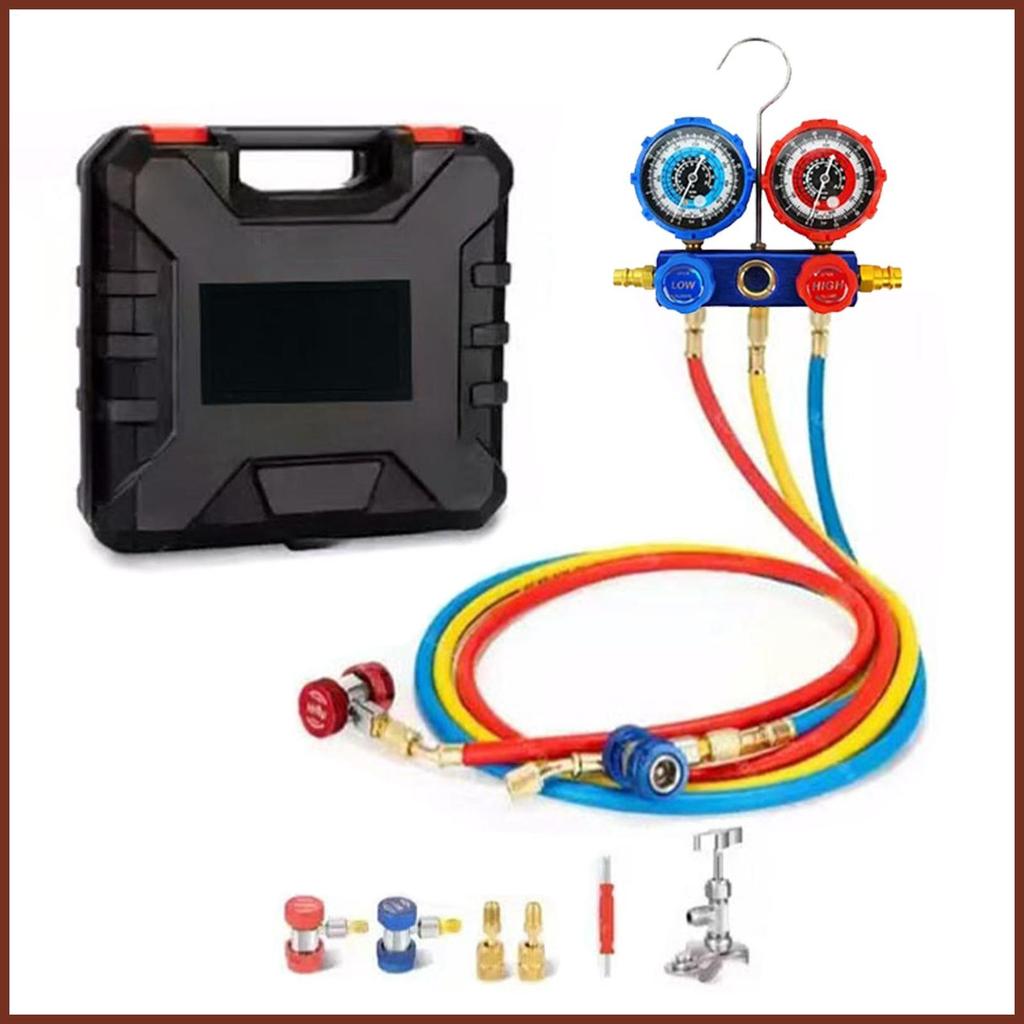 AC Manifold Gauge ชุด AC Diagnostic Manifold Gauge ชุดสารทําความเย็นชุดเติมสําหรับ Home Vehicle Repa