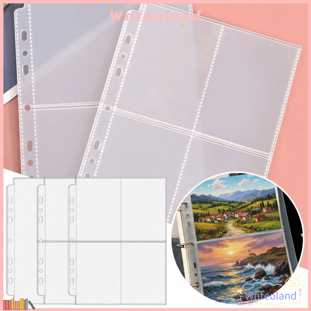WNTEOLAND 10 ชิ้น A5 Kpop Photocard Binder, DIY โปร่งใส Kpop Photocard Binder แผ่น,ทนทาน PP แฟ้มป้องกันหลายกระเป๋าการ์ดแสตมป์ Die เครื่องประดับเครื่องเขียน