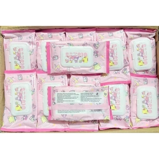 Miki.hp ทิชชู่เปียก Baby Wipes ˚ʚ🍒ɞ˚ Sanrio 10 ห่อ ˚ʚ🍒ɞ˚ ผ้านุ่มชุ่มชื่นขนาดพกพา พร้อมส่ง💧💧