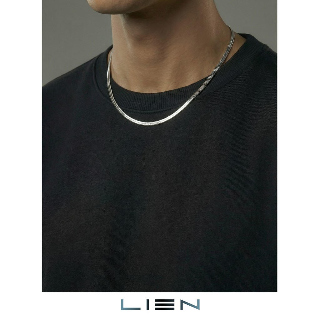 LIEN สร้อยคอก้างปลาสีเงินผู้ชาย | เหล็กไทเท| กันน้ํากันน้ํา| ไม่แพ้ง่าย ไม่แพ้ง่าย |ใส่ประจําวัน|ส่งภายใน 24 ชม