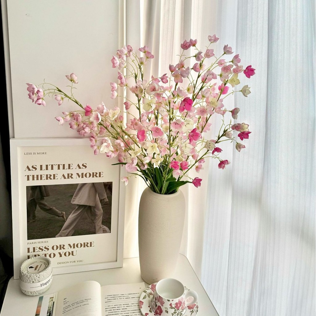 Lily of the Valley ดอกไม้จําลองดอกไม้ปลอมตกแต่งห้องนั่งเล่นโต๊ะรับประทานอาหารห้องในร่มตกแต่งห้องสดตก