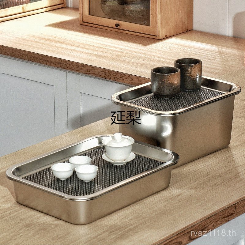 Yan สไตล์ Pear Kung Fu ตารางชา Yan ถาดแห้งสแตนเลสในครัวเรือนขนาดเล็กเก็บน้ํา Pear ท่อระบายน้ําชุดชาถ