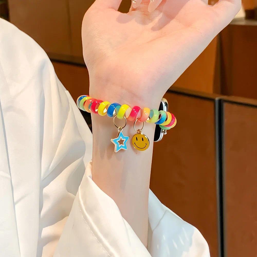 Scrunchie สาย Cute สำหรับ for Smartwatch Redmi Watch 6 5 4 สาย TPU ยืดหยุ่นสำหรับ for Xiaomi Mi Band 9 Pro/8 Pro ราคา ถูกที่สุด ดีลบีเคเค แกลเลอรีภาพที่ 3