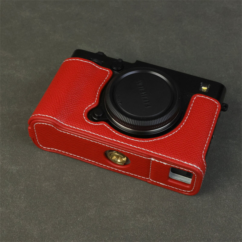 คลังสินค้าพร้อม จัดส่งรวดเร็ว เหมาะสําหรับกระเป๋ากล้อง Fuji x-e5 เคสหนัง xe5 เคสป้องกัน xe5 ครึ่งฐาน