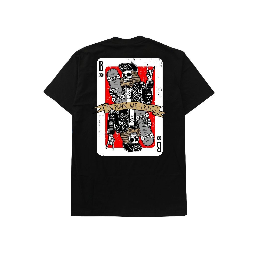 KATUN HOT Tshirt Buzztees Card King Skate // Punk Riot // เสื้อยืดพังก์ผู้ชาย // เสื้อยืดสีดํา // เส