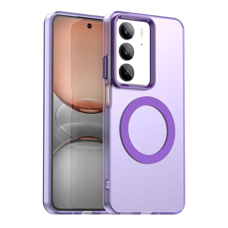 สําหรับ Realme C75 C75X C61 C63 โปร่งแสง Matte เคสโทรศัพท์แม่เหล็กสีลูกกวาดกันกระแทกปกแข็งซิลิโคน