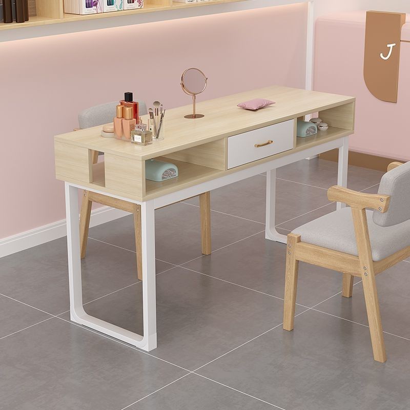 Nail table simple and stylish Japanese-style nail table makeup table with drawers long table 美甲桌化妝桌
