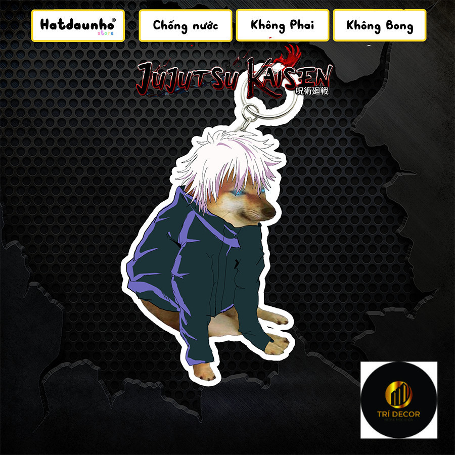 พวงกุญแจ Cheems meme พร้อมตัวละคร cheems Gojo พวงกุญแจน่ารัก พวงกุญแจ jujutsukaisen ตลก พวงกุญแจสุนั