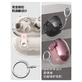 สําหรับ SHOKZ OpenDots ONE ฝาครอบ TPU ใสกันกระแทกอุปกรณ์ป้องกันพร้อมชุดทําความสะอาดและพวงกุญแจ