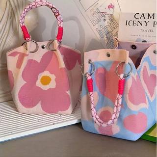 Tas Wanita Jinjing Rajut Motif Lucu Korea Style / Tote Bag Aesthetic / Tas Tangan Jinjing Cantik Cewek Import