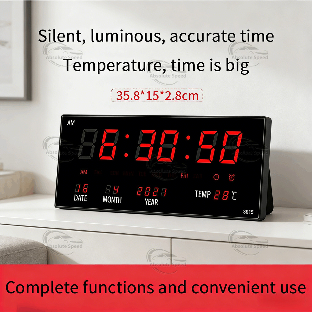 COD นาฬิกาดิจิตอล LED รุ่นJH-3615 แขวนติดผนัง Number ClockLED ขนาด 36x15x3CM พร้อมส่งฟรีหัวชาทและอะแดปเตอร์