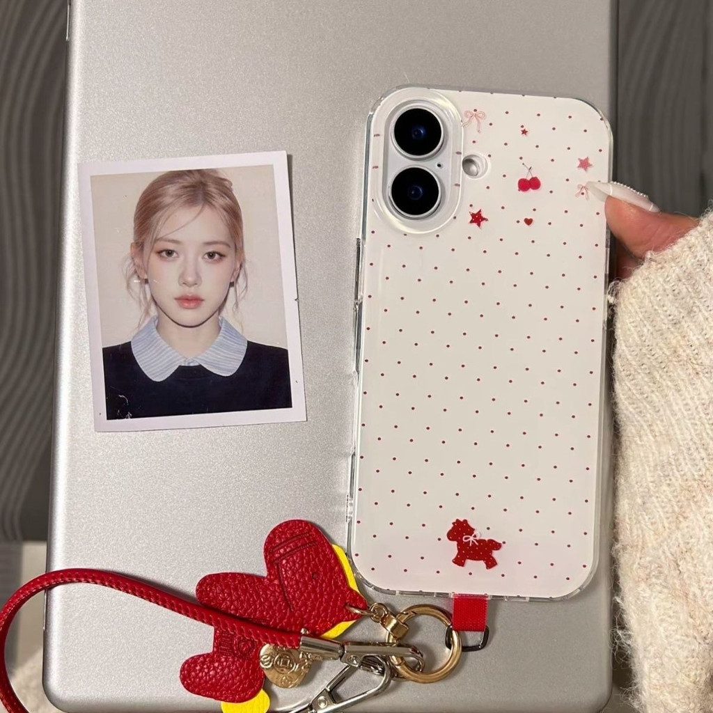 Little Red Horse Polka Dot เหมาะสําหรับ Apple 1716promax เคสโทรศัพท์ 1514/13/12 กันกระแทก xr/8p สองชั้น 7p เคสโทรศัพท์