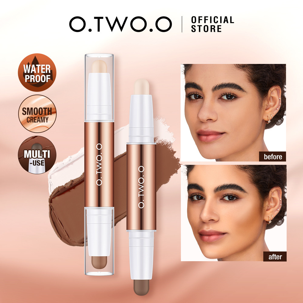 แต่งหน้าประจําวันจากธรรมชาติ! O.TWO.O All-Day Wear 2-Way Highlighter Contour Stick, Sweat-Proof & No