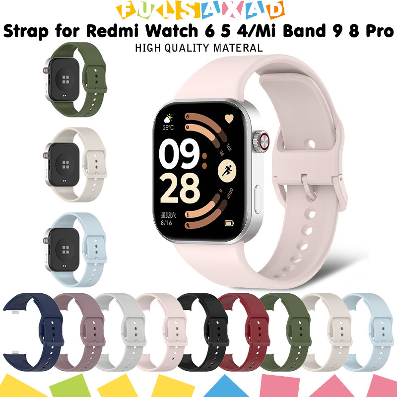 สายรัดซิลิโคน for Redmi Watch 6 Active/Lite/ 6 5 4 สายรัดข้อมือแบบยาง สายนาฬิกาอุปกรณ์เสริม for Mi Band 10 9 8 Pro