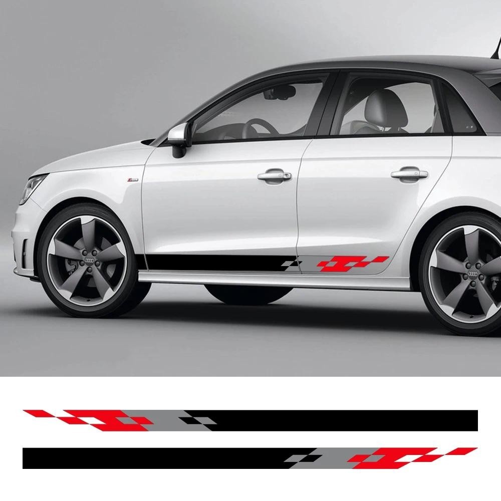 รถประตูด้านข้างกระโปรงสติกเกอร์ Body Decals กันน้ําสําหรับ Audi A1 8X GB GBA Sportback Quattro TFSI 