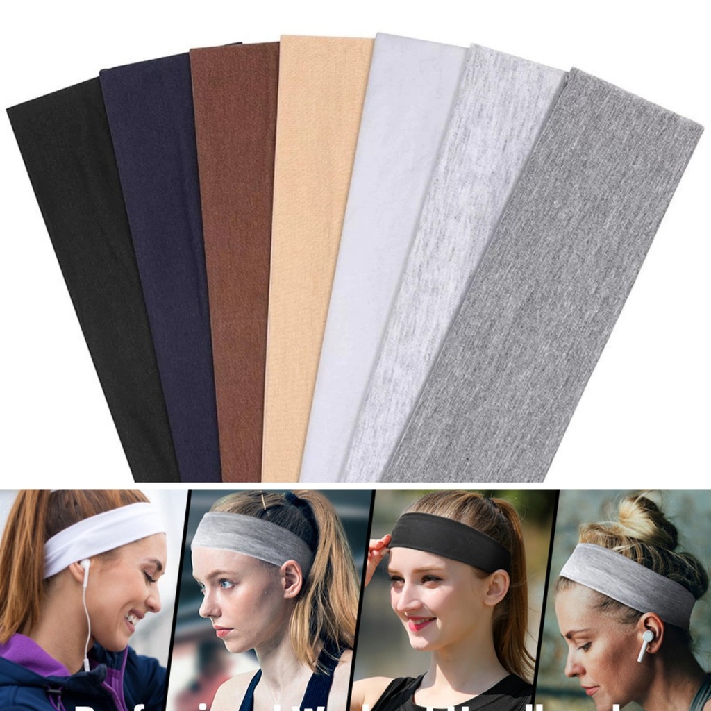 แถบคาดศีรษะสำหรับโยคะ สีทึบยืดหยุ่น ระบายอากาศได้ดี เหมาะสำหรับสวมระหว่างออกกำลังกาย