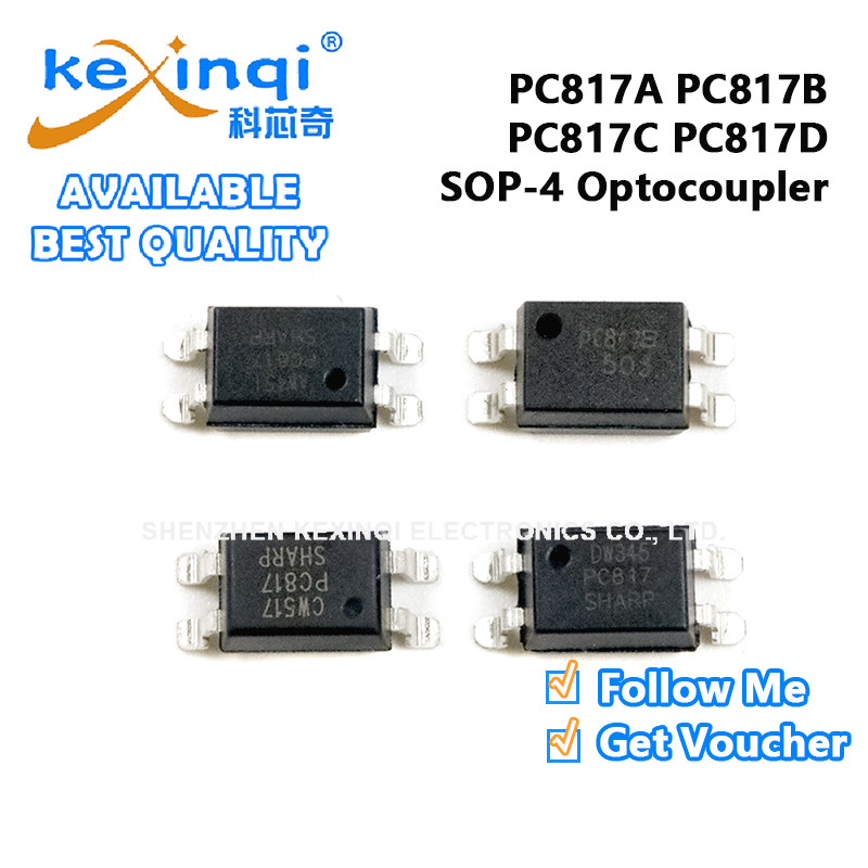(5 ชิ้น) PC817A PC817B PC817C PC817D SOP4 SMD ทรานซิสเตอร์ Optocoupler