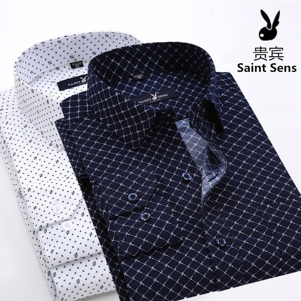 gq official store เสื้อเชิ้ตผู้ชาย แขนยาว เสื้อเชิ้ตแขนยาวผู้ชายสไตล์ใหม่ปี 2024 ลายดอกไม้ เหมาะสำหร